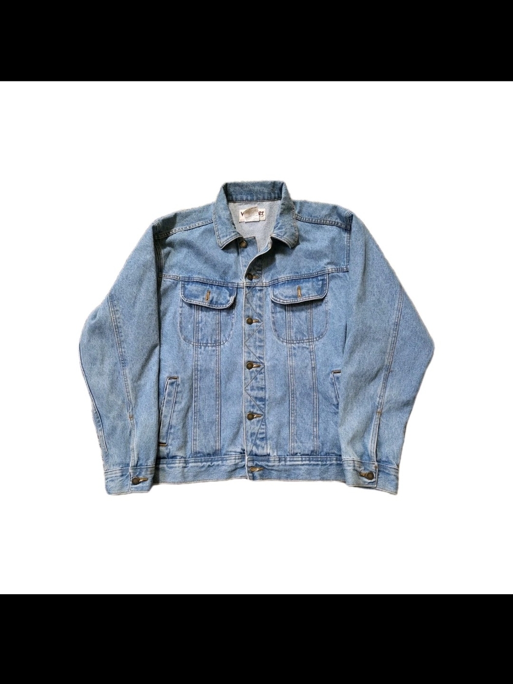 Vtg Wrangler Rudded Wear Light Blue Denim Jacket - Classic Trucker
